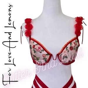 For Love And Lemons Anika Collection Rose Bra